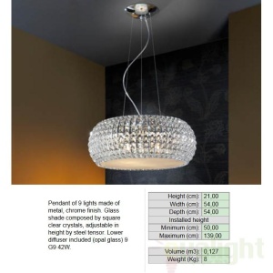 Lustra,Pendul inaltime reglabila, LED Diamond 507514 48923 universul-luminii.ro