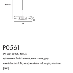 Lustra/Pendul LED design decorativ Deux crem - Img 4