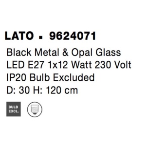 Lustra, Pendul modern Lato negru 30cm 104383 universul-luminii.ro