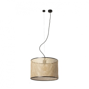 Lustra pendul moderna design natural MAMBO 45cm negru/ratan 64314-49
