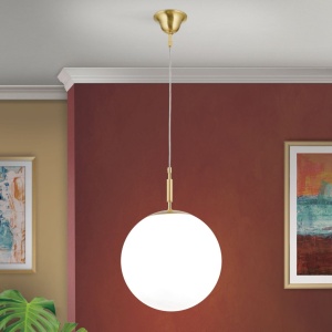 Lustra, Pendul realizat manual ARTDESIGN 30cm, alama mat/ alb opac 241573 universul-luminii.ro
