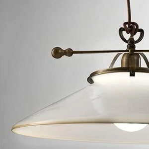Lustra, Pendul rustic din alama cu sticla Murano Country 98913 universul-luminii.ro
