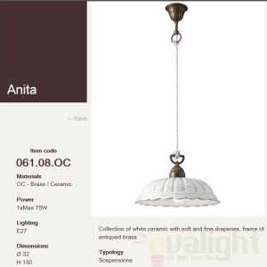 Lustra, Pendul rustic fabricat manual diametru 32cm Anita 061.08.OC 177193 universul-luminii.ro