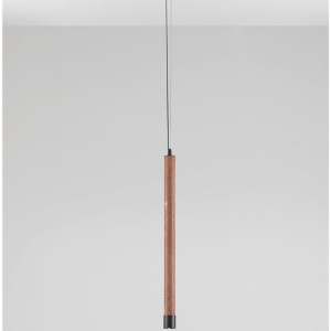 Lustra, Pendul tubular din travertin Muse metal negru
