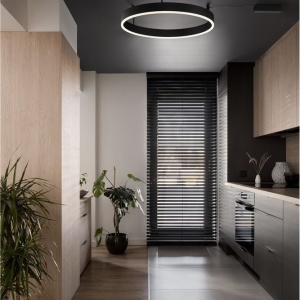 Lustra/Plafoniera LED dimabila design circular MOTIF Black 60cm 121613 universul-luminii.ro