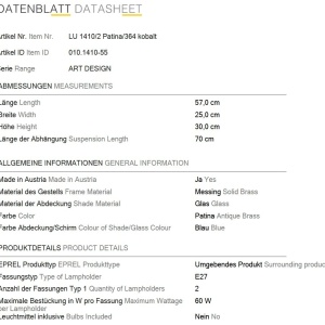 Lustra realizata manual design rustic ARTDESIGN, patina/ albastru-cobalt - Img 2