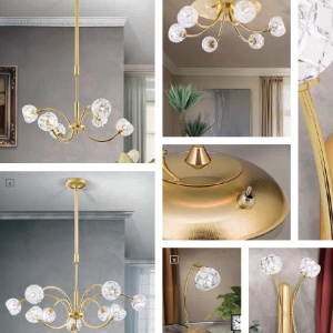 Lustra reglabila design modern de lux Maderno 9L aurie 198363 universul-luminii.ro
