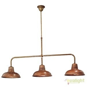 Lustra rustica cu 3 brate, fabricata manual Contrada 211.11.OR