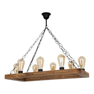 Lustra rustica fabricata manual din lemn KAVALA 8L