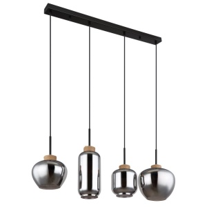 Lustra suspendata 4L design modern MATT negru - Img 2