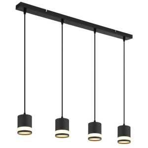 Lustra suspendata cu 4 Spoturi metal negru LUCERO