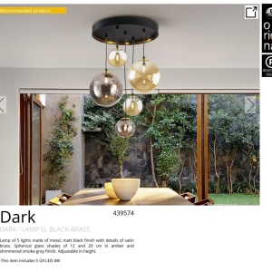 Lustra suspendata cu 5 pendule design modern Dark 222783 universul-luminii.ro