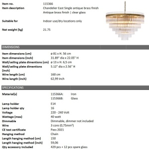 Lustra suspendata design LUX East Single 113763 universul-luminii.ro