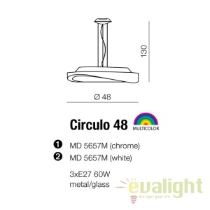 Lustra suspendata design modern 48cm Circulo chrom - Img 7