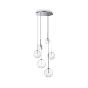 Lustra suspendata design modern Equinoxe sp6 crom/transparent - Img 1