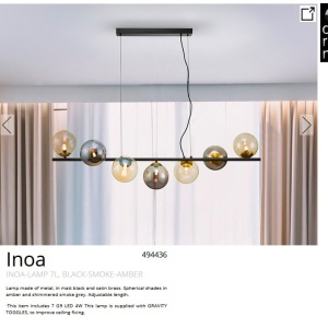 Lustra suspendata design modern Inoa fumuriu/chihlimbar 224993 universul-luminii.ro