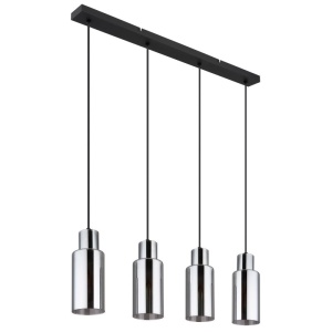 Lustra suspendata design modern LIDARIA 4L negru/fumuriu - Img 3