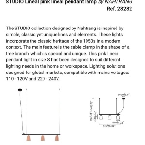 Lustra suspendata design modern Studio roz 161273 universul-luminii.ro