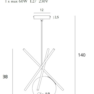 Lustra suspendata design modern XENA P0403 MX 87383 universul-luminii.ro