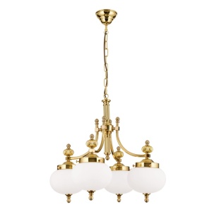 Lustra suspendata eleganta stil clasic Nostalgie 4L alama lucios/opal