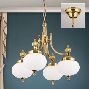 Lustra suspendata eleganta stil clasic Nostalgie 4L alama lucios/opal 163693 universul-luminii.ro