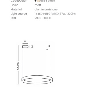 Lustra suspendata LED CCT KRYPTON 60cm - Img 2