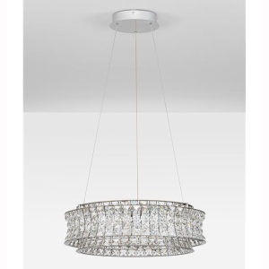 Lustra suspendata LED crom, cristale sticla CELYSIA 60cm 628693 universul-luminii.ro