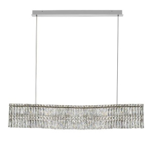 Lustra suspendata LED crom, cristale sticla NUVIA 120cm