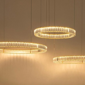 Lustra suspendata LED design ambiental Ring 3B auriu - Img 10