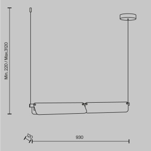 Lustra suspendata LED design minimalist Flat, chihlimbar - Img 2