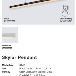 Lustra suspendata LED, design modern, 3-step MOODMAKER Skylar negru 2113003003 NL - Img 6