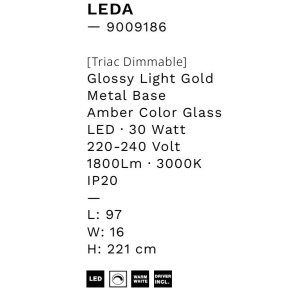 Lustra suspendata LED design modern Leda auriu - Img 2
