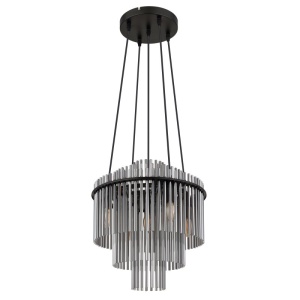 Lustra suspendata, Metal Negru, Sticla Fumurie, GORLEY 15698H2 GL 171953 universul-luminii.ro