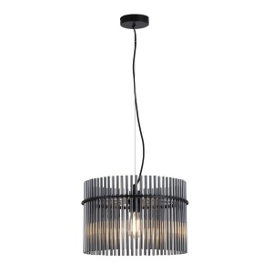 Lustra suspendata metal negru, tije din sticla Swizzle