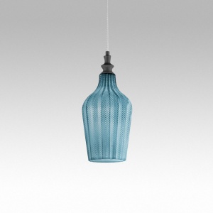 Lustra suspendata, Pendul CLEOFE ambra, alb, cobalt sau ecru - Img 2