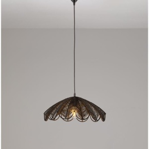 Lustra suspendata stil natural ratan negru FLARE - Img 4