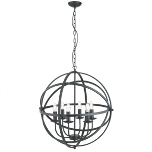 Lustra suspendata stil traditional Orbit negru 2476-6BK SRT