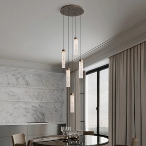 Lustra tavan cu pendule LED ZELON, alama antic
