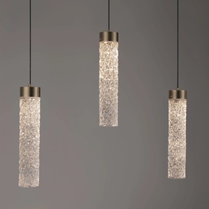 Lustra tavan cu pendule LED ZELON, alama antic - Img 6