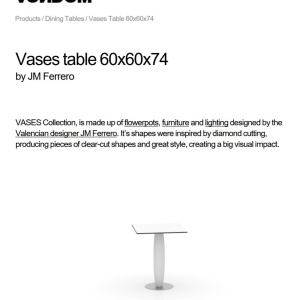 Masa de exterior / interior design modern premium VASES 60x60cm - Img 4