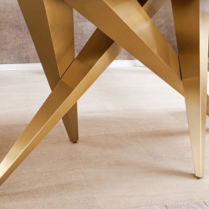 Masa design modern, Metal, Auriu, Ceramica, Alb, ART LIVING 200cm, A-46202 VC - Img 13