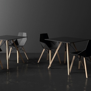 Masa design modern premium FAZ WOOD, 90x90cm - Img 5