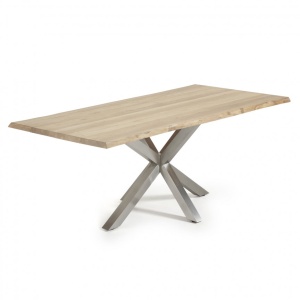 Masa Dining ARYA 220x100cm otel mat/ stejar albit C798M33 JG