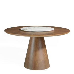 Masa dining cu blat central rotativ Veneer, 135cm AC-BRT1702-2
