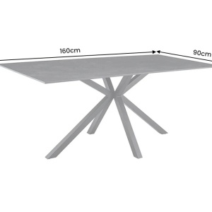 Masa dining cu blat ceramic GALAXIE gri 160x90cm - Img 3