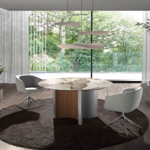 Masa dining deosebita design LUX Walnut-Marble 150cm