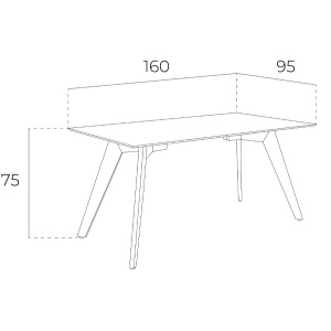 Masa dining design deosebit Walnut Wood, 160x95cm AC-W1008DT - Img 3