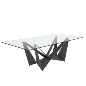 Masa dining design LUX Rectangular Black Steel 200x95cm