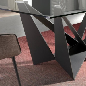 Masa dining design LUX Rectangular Black Steel 200x95cm - Img 7