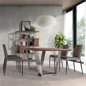 Masa dining eleganta design LUX Walnut Veneered 220x110cm